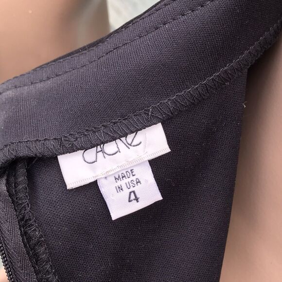 Vtg Y2k Cache Black Mesh & Lace Lbd Women 4 Keyhole Prom Dress Goth Coquette Egl - Picture 9 of 10